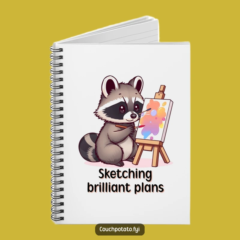Funny Raccoon Art Journal Notebook - Document Your Creative Journey Hilariously
