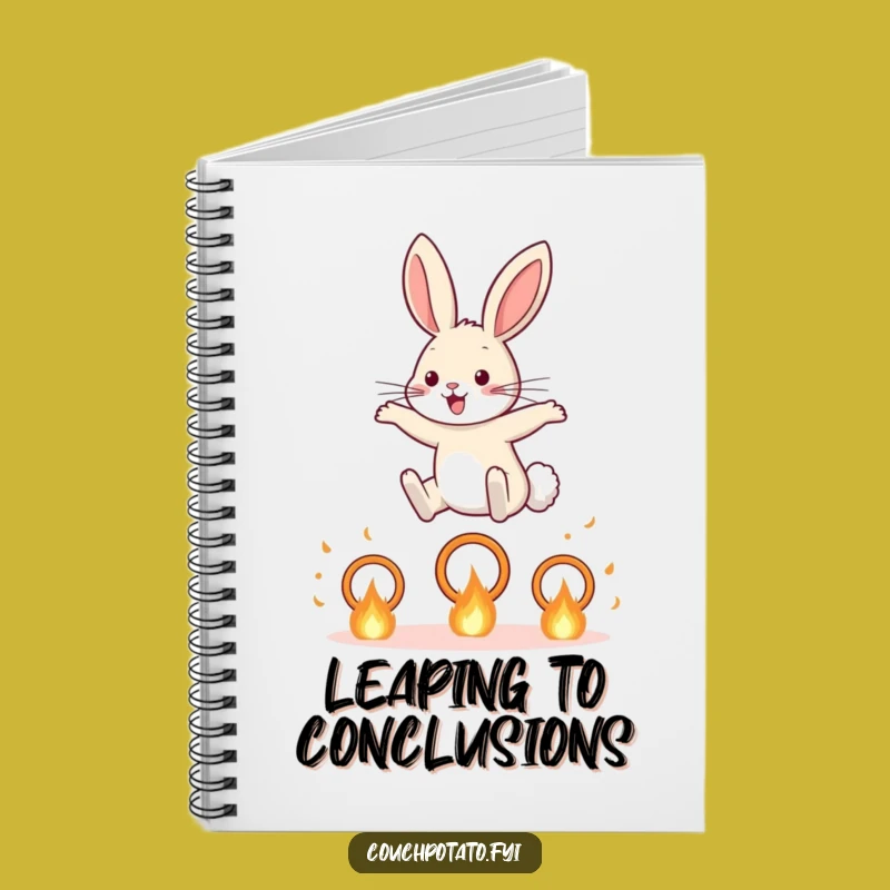 Funny Rabbit Fiery Hoop Notebook: Jot Down Ideas with Daring Flair, Great Funny Gift