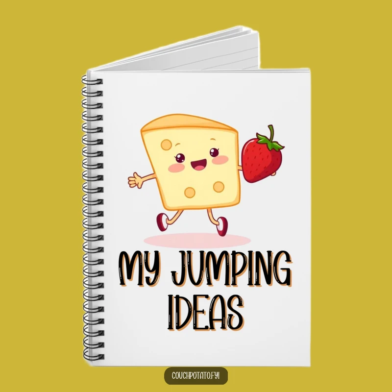 Funny Cream Cheese & Strawberry Notebook - Jot Down Ideas with Whimsical Flair