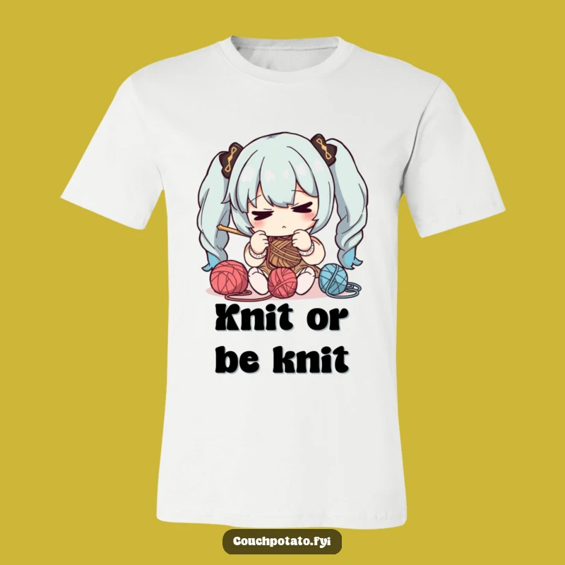Funny Focused Knitter T-Shirt: Show Your Craft Dedication with This Character Design Gift