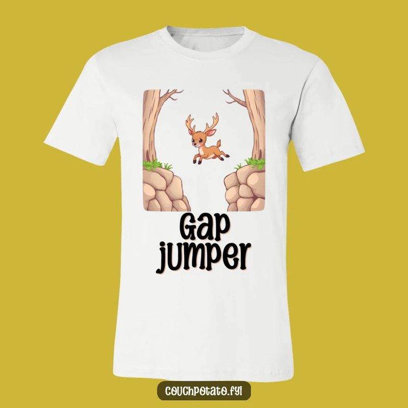 Funny Deer Impossible Jump Tee: Push Your Limits, Hilarious Animal Design, Great Funny Gift
