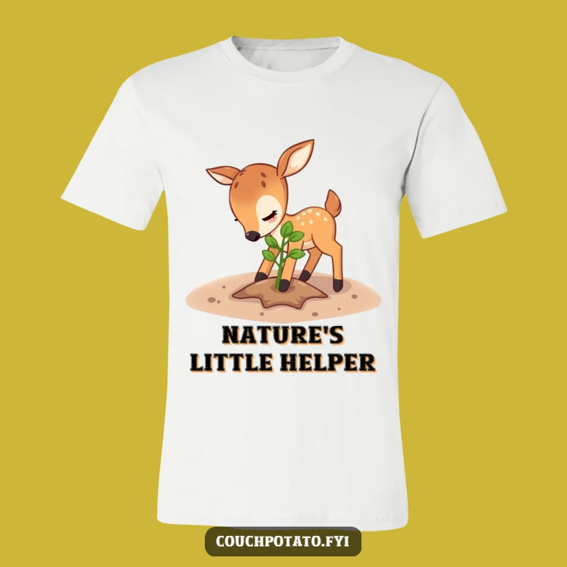 Funny Deer Sapling T-Shirt: Gentle Gardener, Hilarious Nature Lover's Tee