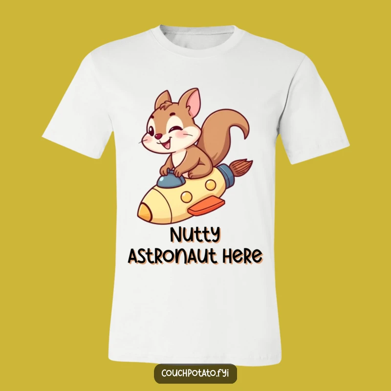 Funny Squirrel Rocket T-Shirt: Fearless Flight Graphic Tee, Great Gift