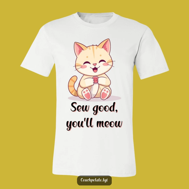 Funny Cat Sewing T-Shirt: Confident Crafter, Hilarious Gift for Sewists