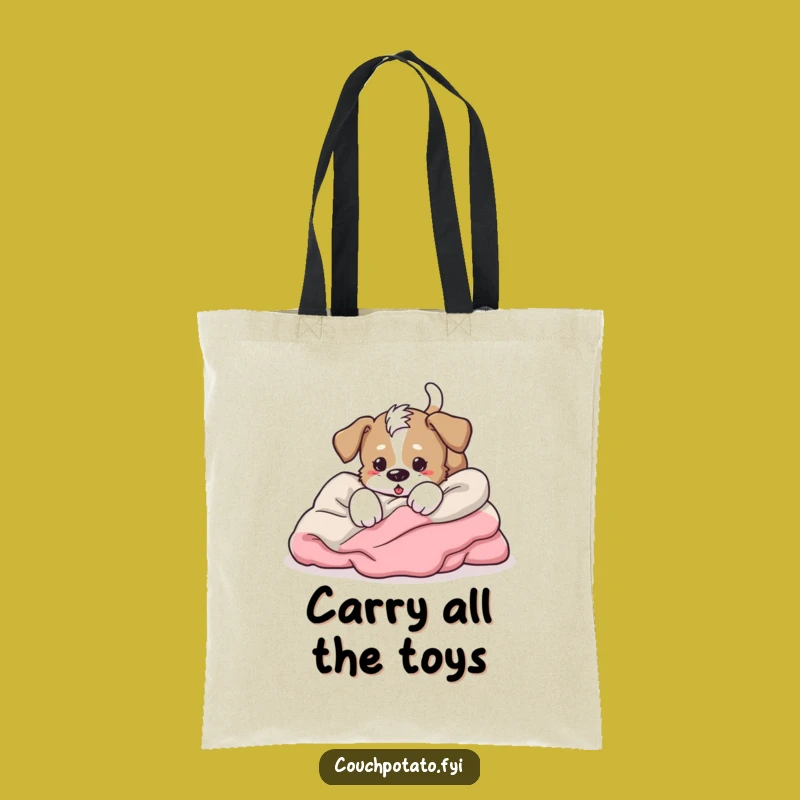 Funny Energetic Puppy Blanket Bag - Playful Dog Character Carryall