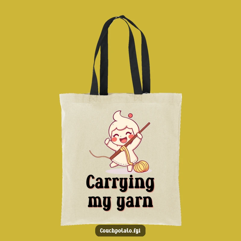 Funny Yarn Swinging Crochet Tote Bag: Carry Your Crafts and Smiles!