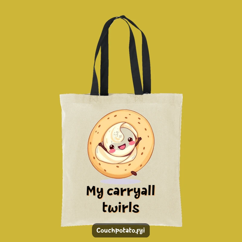 Funny Cream Cheese Cartwheel Tote Bag: Carry Your Breakfast Joy Everywhere!